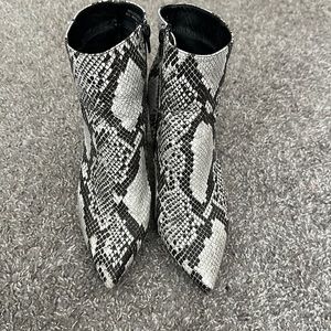Snake print booties